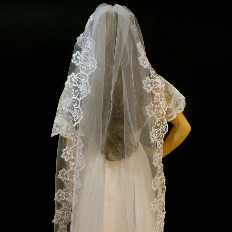 Дешевые Свадебные вуали с кристаллами длинный халат de mariage свадебные аксессуары