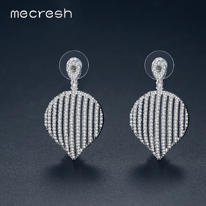 

Mecresh Cute Micro AAA+CZ Hollow Earrings for Women Fashion Leaf Small Dangling Bridal Earrings 2022 for Wedding Jewelry MEH1111