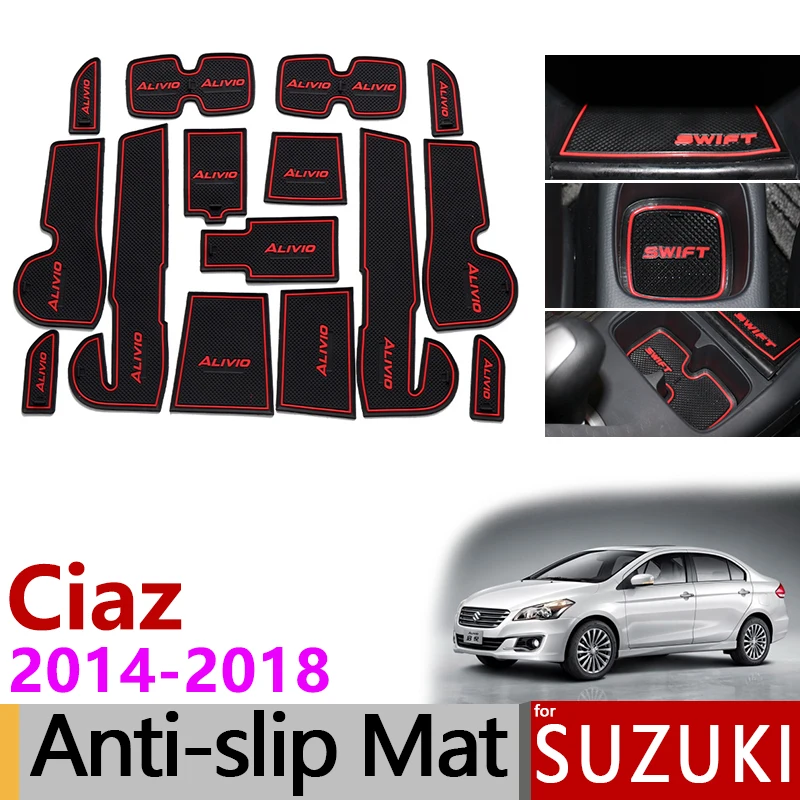 Противоскользящие резиновые коврики слот для ворот чашка коврик Suzuki Ciaz 2014 2015 216
