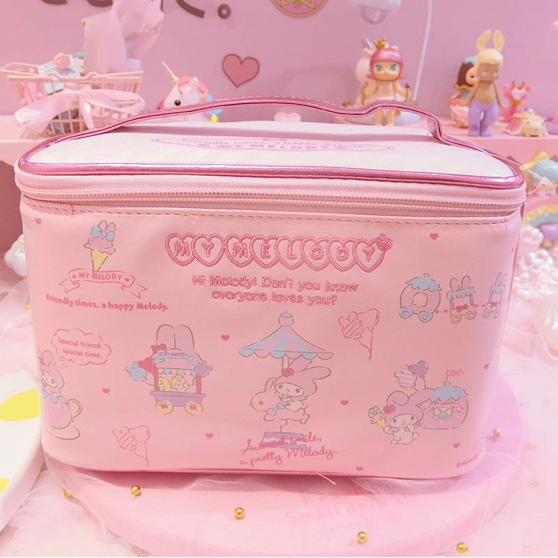 1 шт. прекрасная Большая вместительная вышитая my melody квадратная портативная косметичка для девочек Сумочка подарки