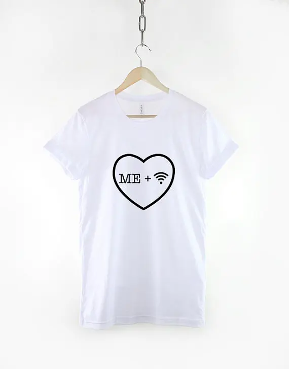 

Wifi футболка-Me Plus + Wifi футболка I Love Wifi Мода Сердце TShirt-C515