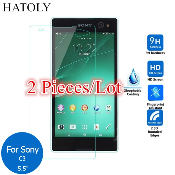 Для стекла Sony Xperia C3 закаленное стекло для Защита экрана двойное D2502 D2522 D2533|tempered