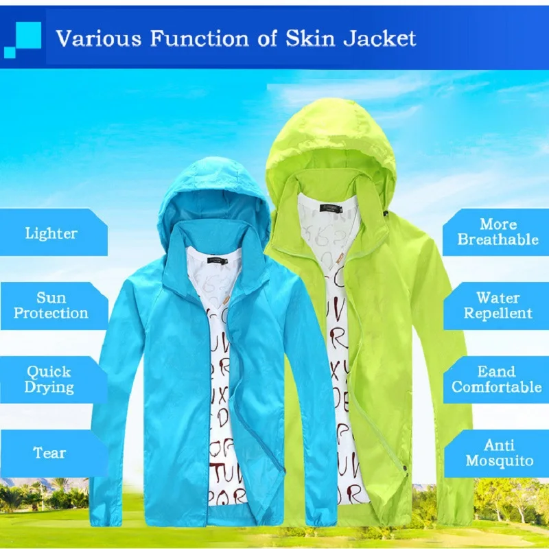 Новинка 2017 ветровка для походов и кемпинга мужчин женщин походная куртка спорта