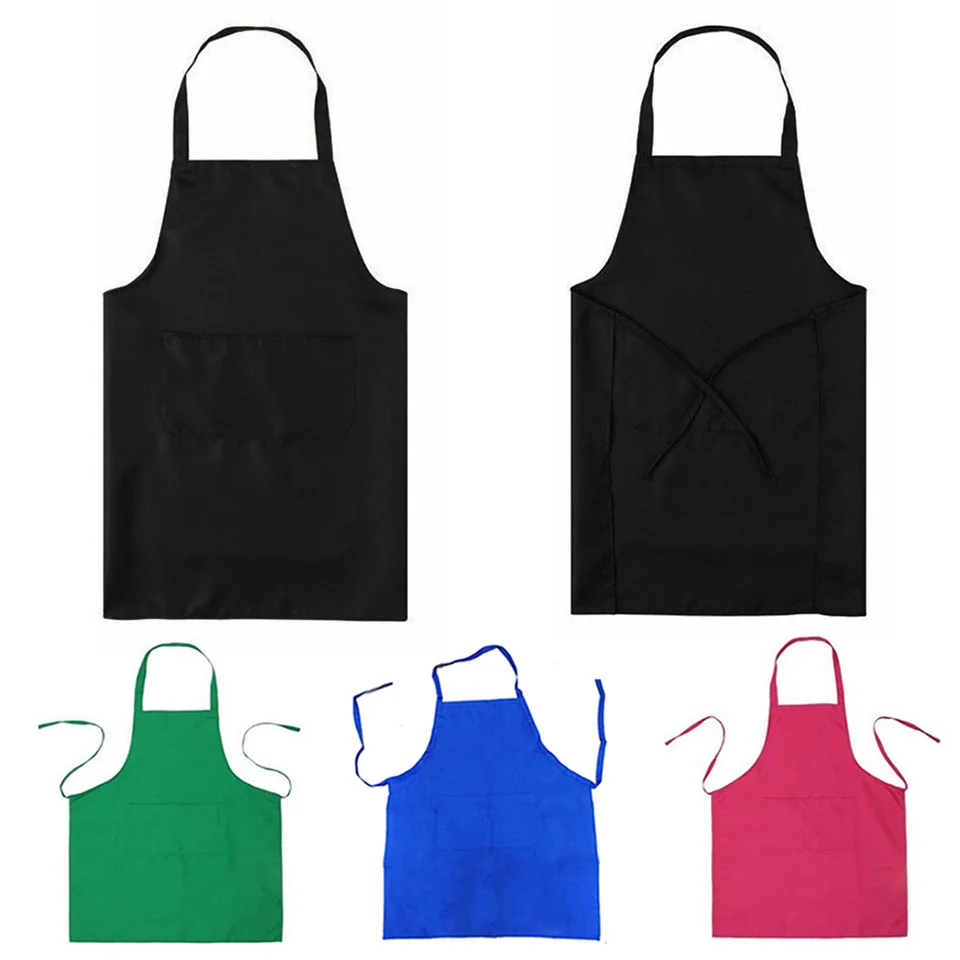 Новейший Высококачественный простой фартук 4 цвета + карман для шеф поваров