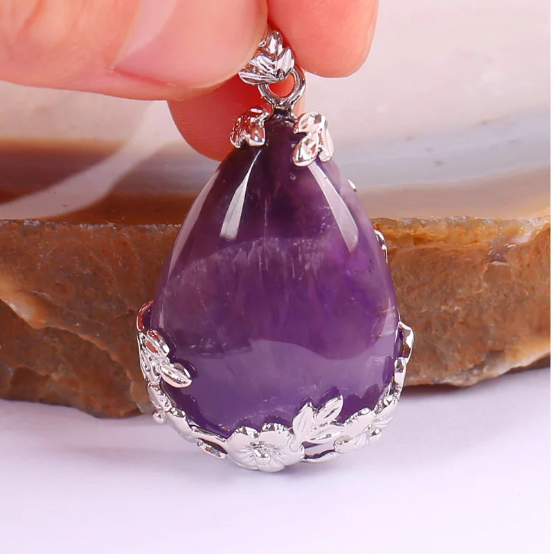 Фото Каплевидная Подвеска из фиолетового кристалла S085 для женщин|beads pendant|jewelry purplejewelry