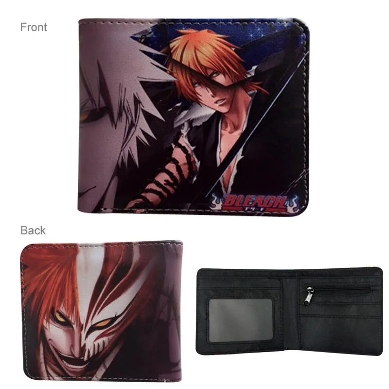 Японские кошельки аниме Наруто/атака на Титанов/гинтама/Fate/Death Note держатель для кредитных карт Двойные бумажники с карманом для монет