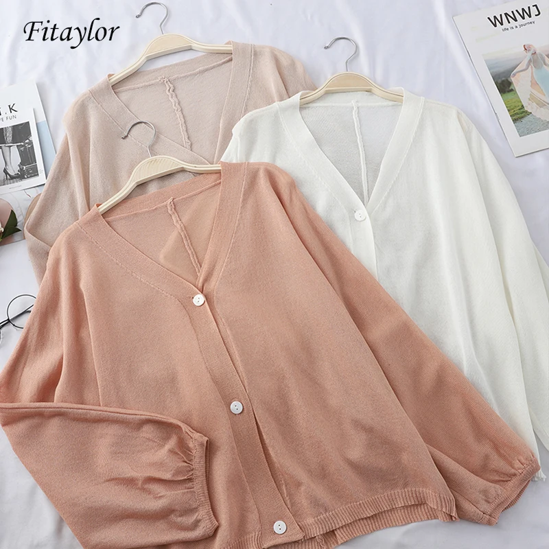 Fitaylor 2019 Новый Для женщин вязаная куртка зимняя женская летняя Однобортный