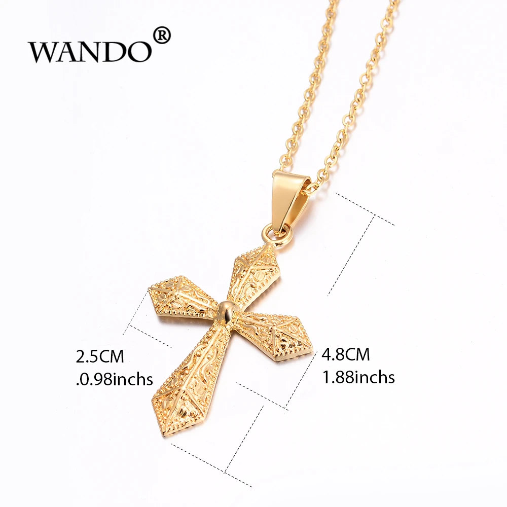 Золотая цепочка WANDO религиозные украшения подарки на день рождения распятие