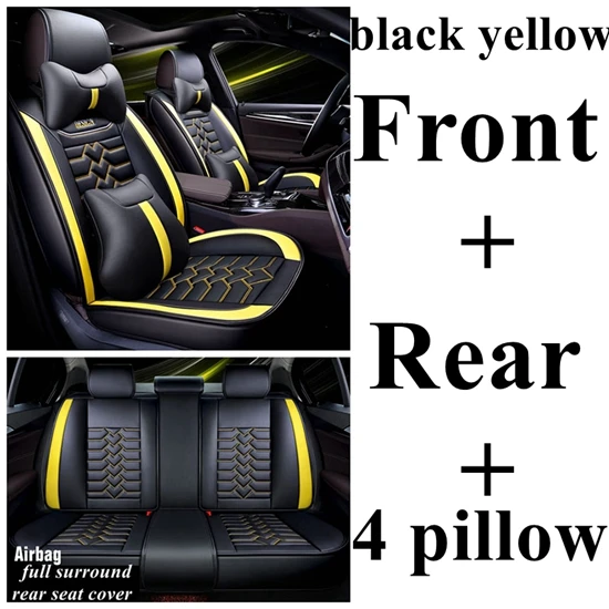black yellow luxury Сиденья для VW Volkswagen Passat b5 b6 b7 b8 Гольф на возраст 4, 5, 6, 7, tiguan Polo tiguan Touareg JETTA BORA вариант Dacia duster - Название цвета: black yellow luxury