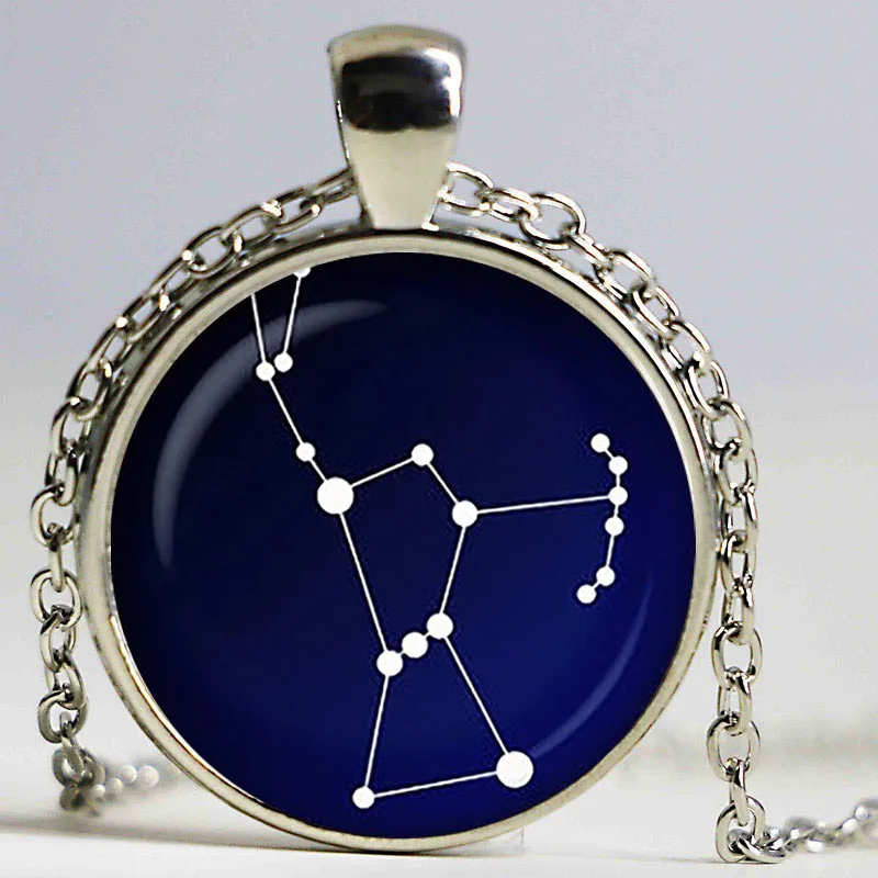 Orion Созвездие стеклянная подвеска. Ожерелье с ночным небом. Звезды астрономия