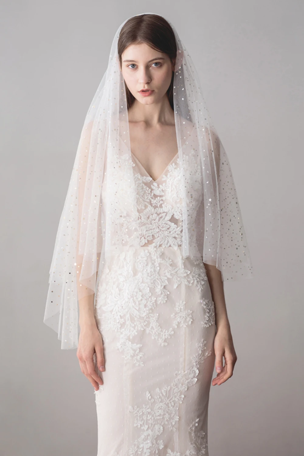 Высококачественная Двухуровневая свадебная фатиновая Фата с вырезами