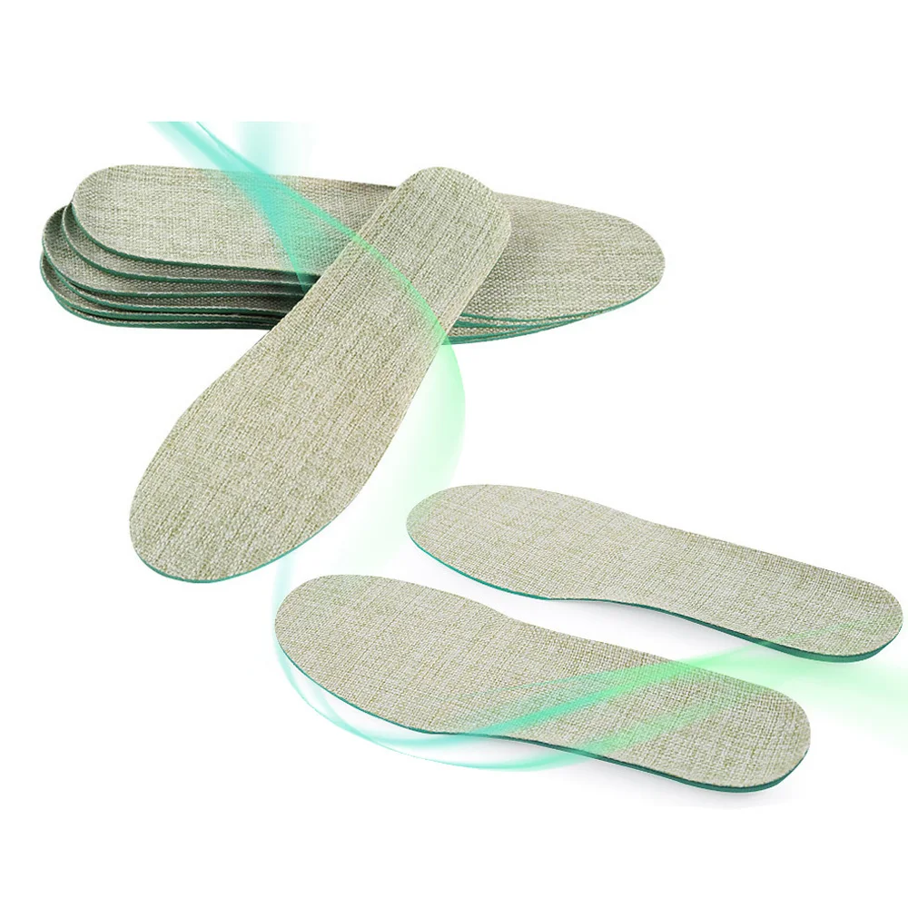 Демин ручной работы бамбуковый уголь льняные мягкие подушечки для обуви унисекс