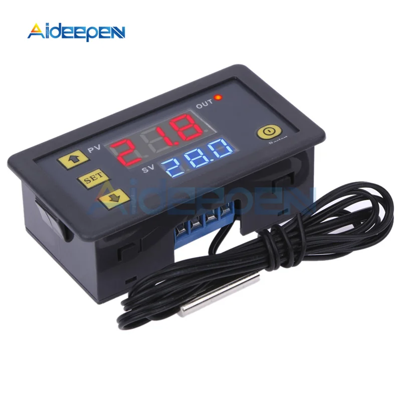 W3230 DC 12V 24V AC 110 V-220 V 20A светодиодный цифровой контроль температуры Лер Термостат Термометр контроль температуры переключатель датчика - Цвет: DC 24V