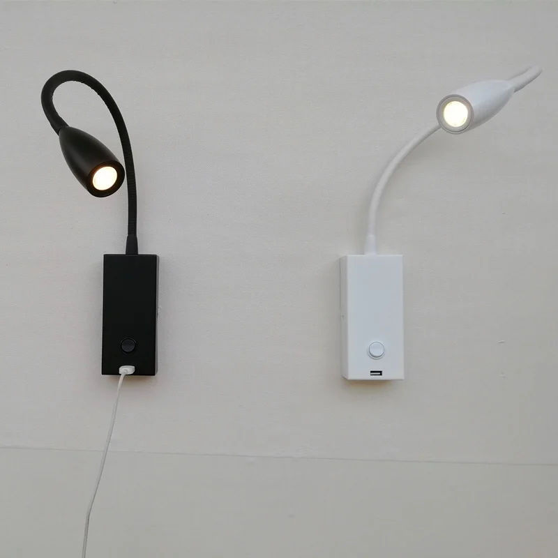 TopocH USB лампы для чтения 5 в 2A выход с переключателем Вкл/Выкл светодиодный 3 Вт AC100