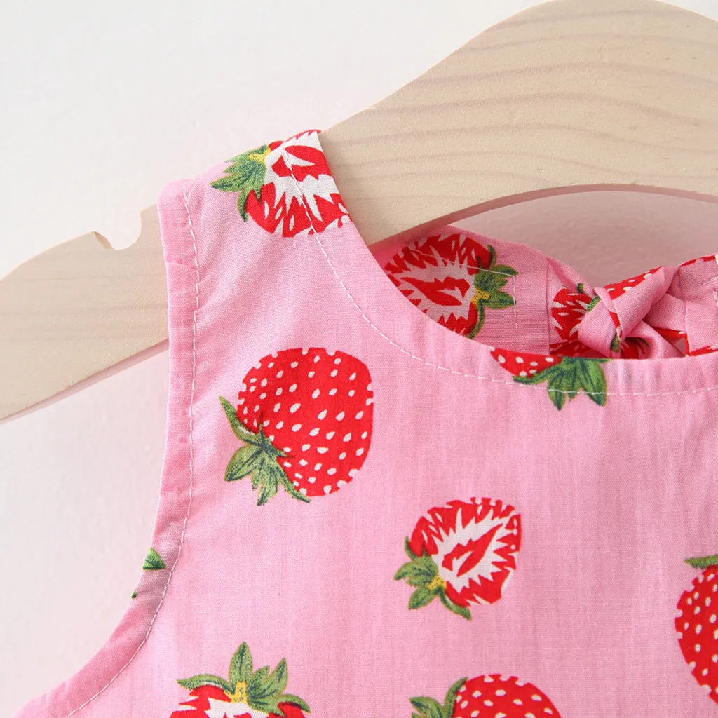 Girls Dress Kids Dresses For vestido Toddler Baby Summer Fruit Princess Hat Casual Outfits Set | Детская одежда и обувь
