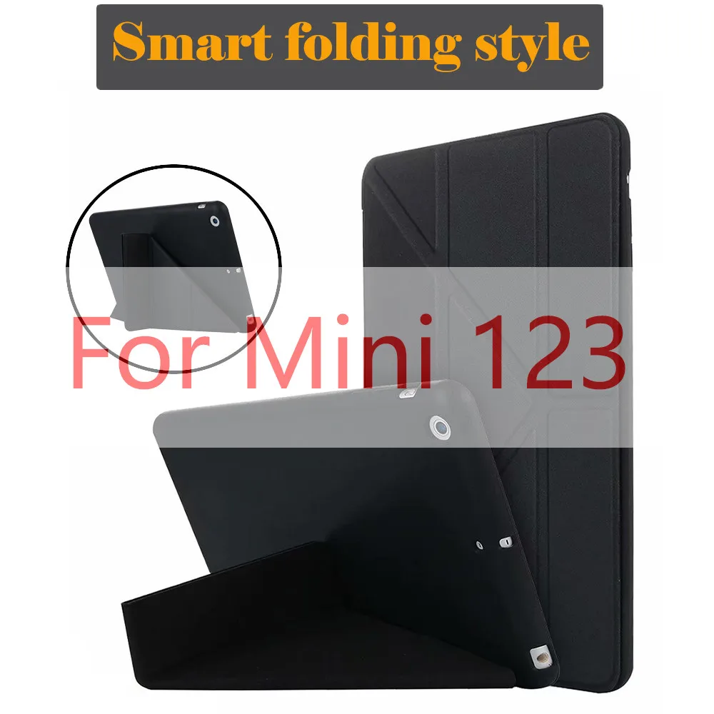 Mini123 Black Для Apple iPad Mini 4 3 2 1 чехол, тонкий из искусственной кожи+ ТПУ Мягкий задний теплоотвод смарт-чехол для iPad Mini4 Mini 2 Чехол Funda - Цвет: Mini123 Black