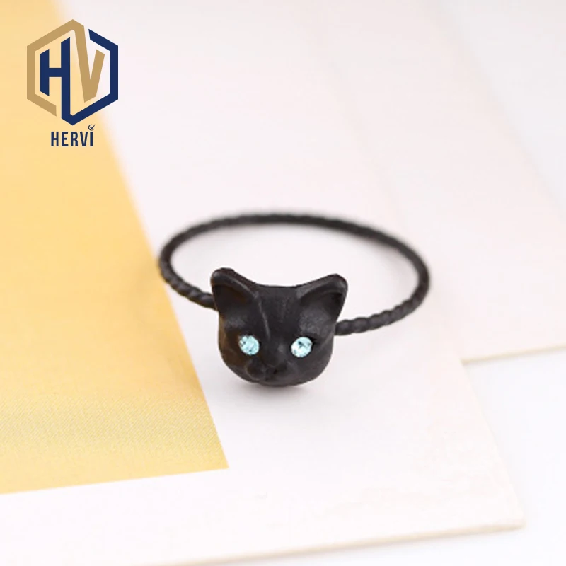 Кольцо с милым животным котом ручной работы для женщин и девочек мужчин