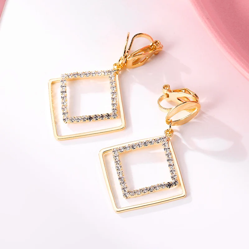 2019 новые модные брендовые ювелирные клипсы со стразами серьги кулон женские