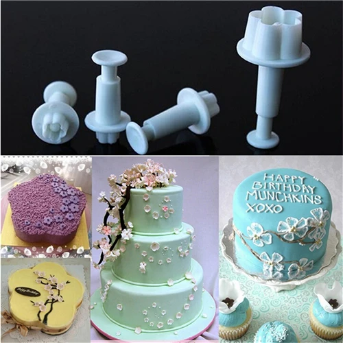 4 шт./компл. Пластик сливы Весна умирает сахарные пирожные печеный посуды