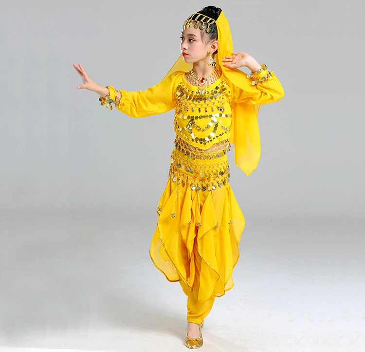 Детский костюм для танца живота с длинным рукавом 5 шт./компл.|Танец живота| |