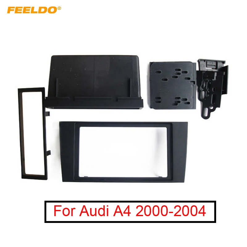 FEELDO 2Din автомобиля стерео CD/DVD Радио кадров Фризовая для Audi A4 2000-2004 тире Панель лицевой панели ободок отделкой Mount Kit#1996