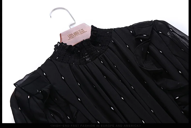 Весенне летнее платье 2020 корейское шифоновое черное для женщин винтажные Макси