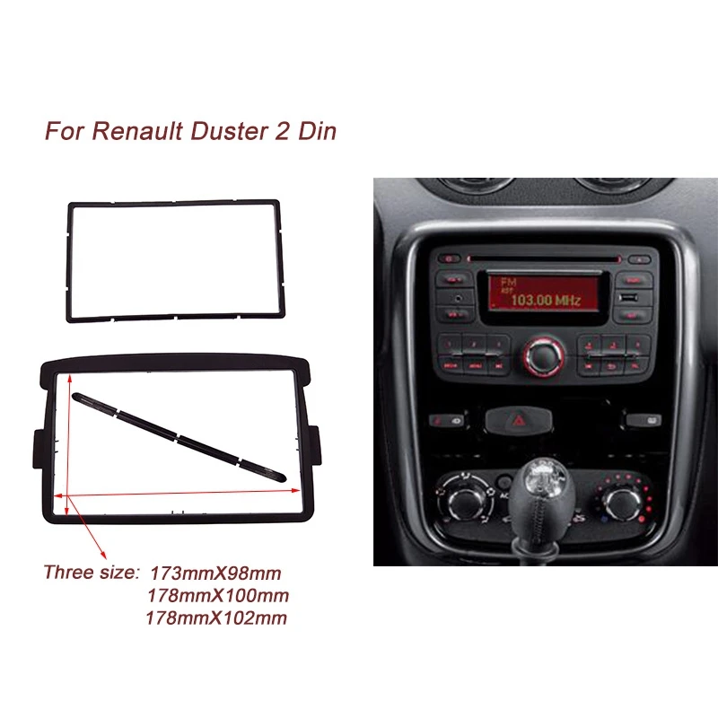 2 Din радио фасции для Renault Duster 2010+ Logan Sandero Dacia Dokker DVD CD Dash отделка Установка монтажный комплект
