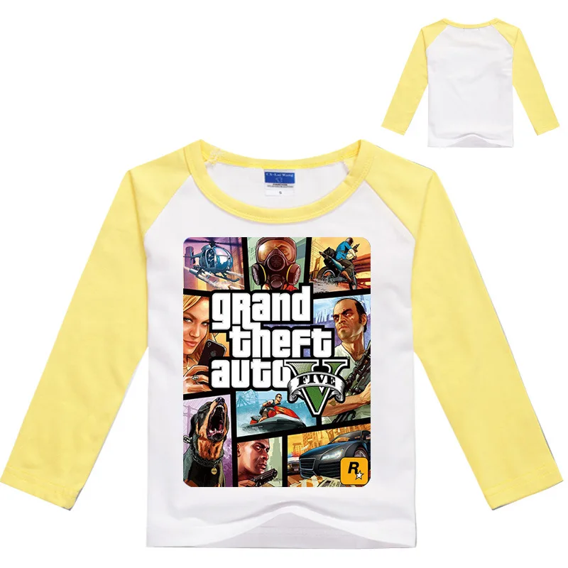Футболка с длинными рукавами для детей 2-12 лет Manche Longue Garcon Grand Theft Auto Shirt Gta 5