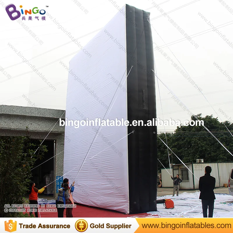 

Free Delivery 8x1.5x10 Meters giant inflatable advertising board white and black blow up wall model for decoration toys