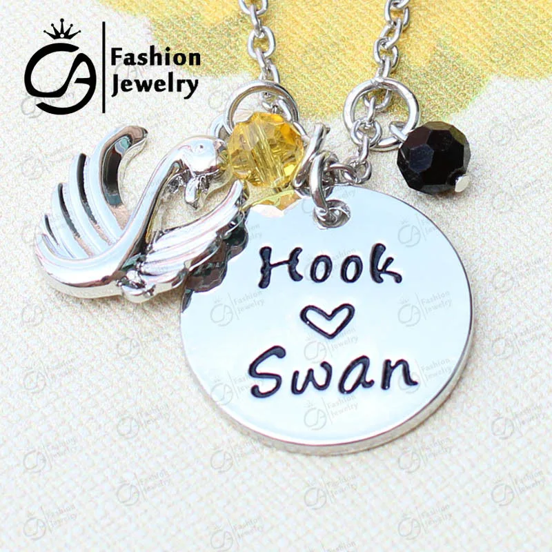 Лебедь и капитан крючок лебедь кулон ожерелье Рождественский подарок ювелирные