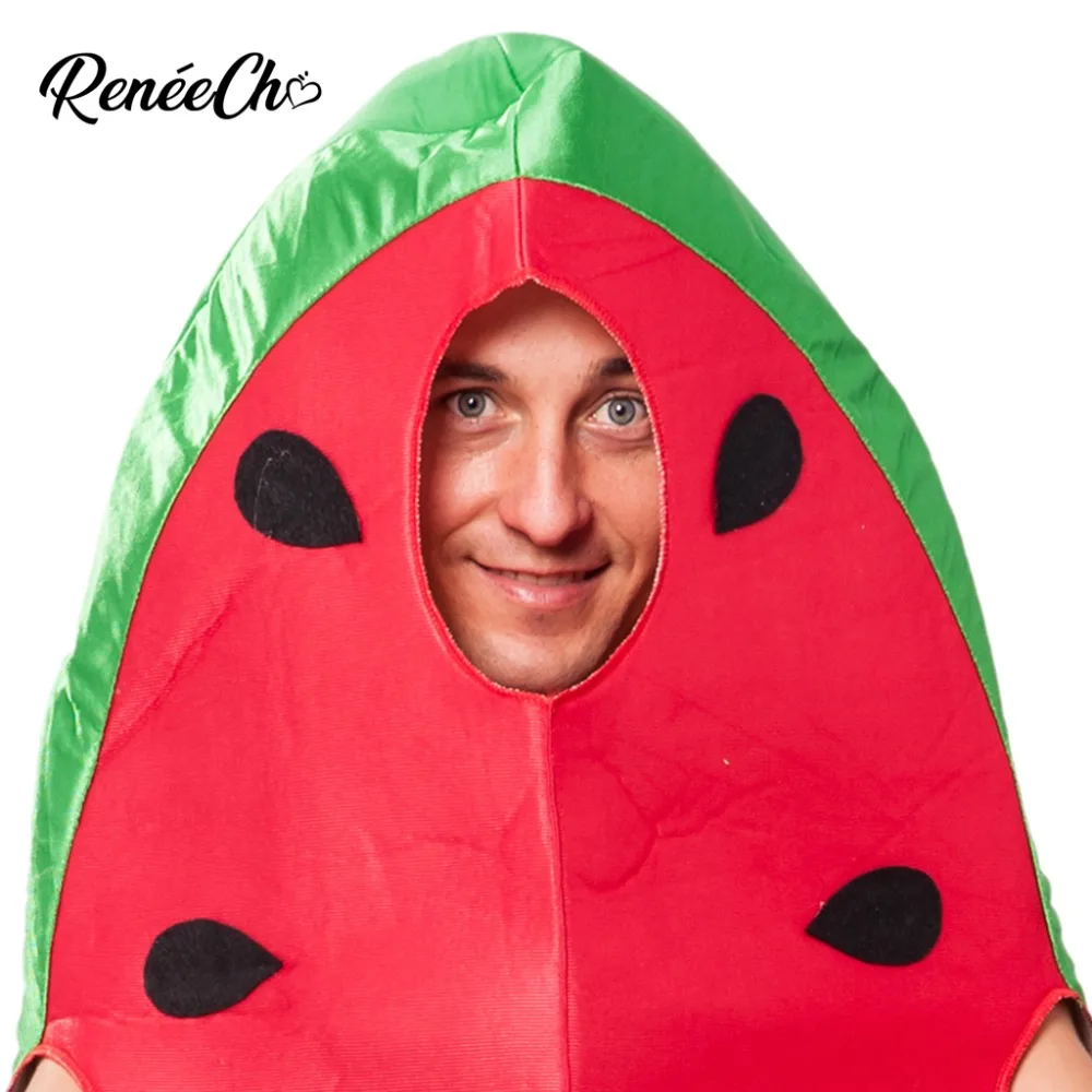 Reneecho 2018 Halloween Costume For Men Adult Watermelon Christmas Party Fruit Cosplay Women Carnival Outfits |