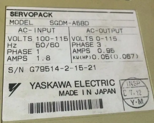 

Servo driver SGDM-A5BD , Used one , 90% appearance new , 3 months warranty , in stock