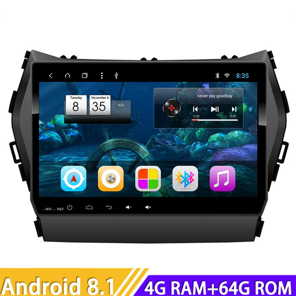 Roadlover Android 8 1 автомобильный мультимедийный плеер видео для Hyundai Santafe 2013 стерео GPS