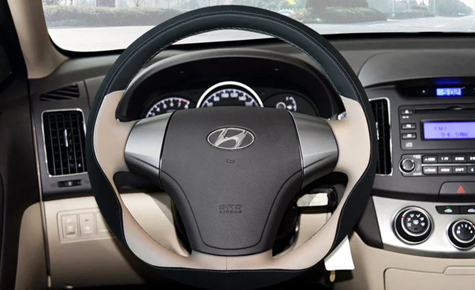 Автомобильный чехол на руль для hyundai santa fe elantra solaris accent, автомобильные аксессуары