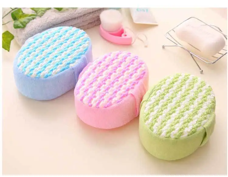 1 шт. Карамельный цвет губка для ванны массаж мульти душа Отшелушивающий тела