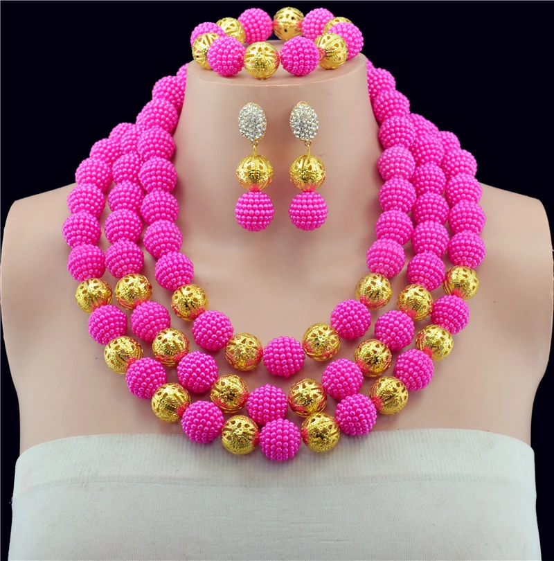 Удивительные африканские бусы ювелирный набор нигерийские Дубай золотые