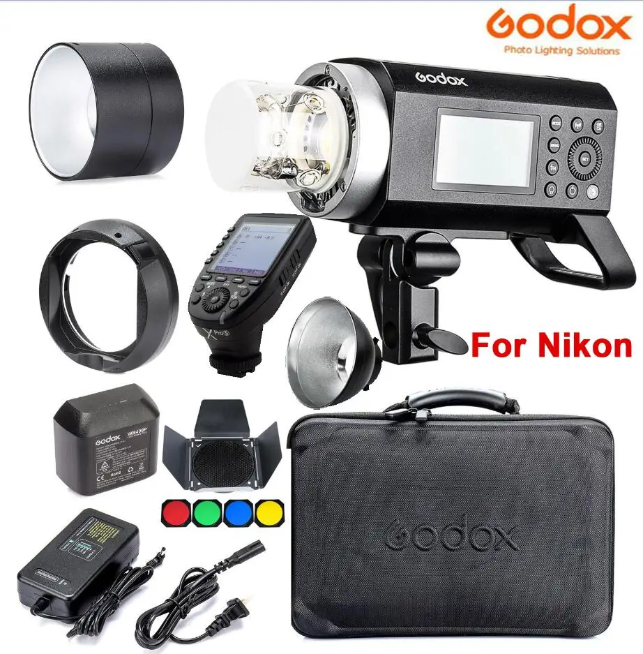 For Nikon Внешняя вспышка Godox AD400 Pro WITSTRO All-in-One AD600Pro Li-on battery ttl HSS со встроенной беспроводной системой 2,4G X(AD400PRO - Цвет: For Nikon