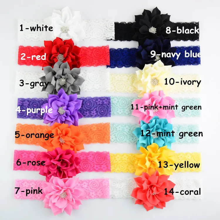 Эластичная Повязка на голову с большим цветком 140 шт./лот детский головной убор из