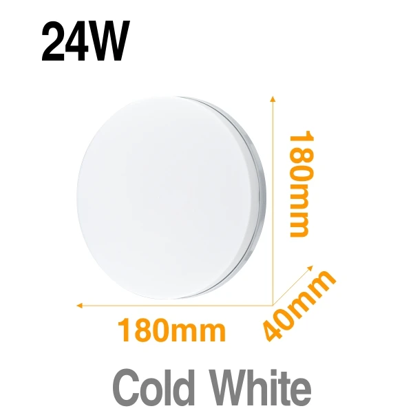 24W Cold White Круглая Панель-лампа светодиодный потолочный светильник 18 Вт 24 Вт 36 Вт 40 Вт 48 Вт переменный ток 220 в 3 цвета светильник ing поверхностный монтаж для дома ежедневный светильник ing - Цвет корпуса: 24W Cold White