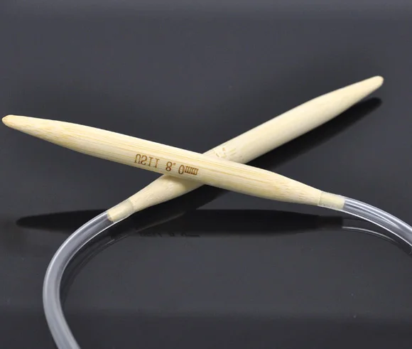 1 пара бамбуковых круглых вязальных игл 40 см (размер США 11/8 0 мм) | Дом и сад