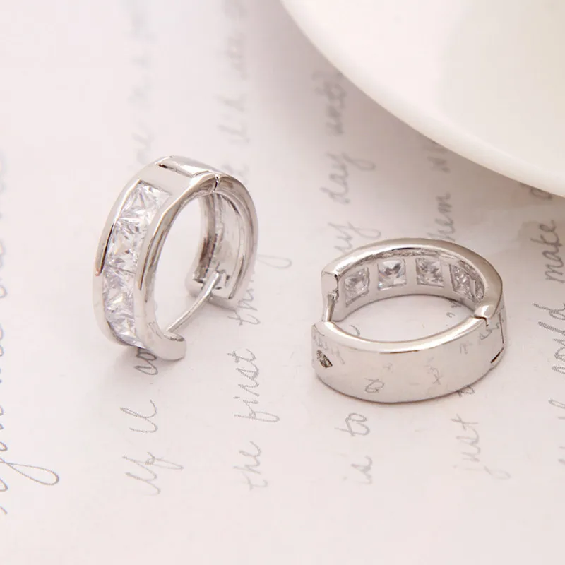 Роскошные маленькие круглые Австрийские Прозрачные Серьги CZ для женщин модные