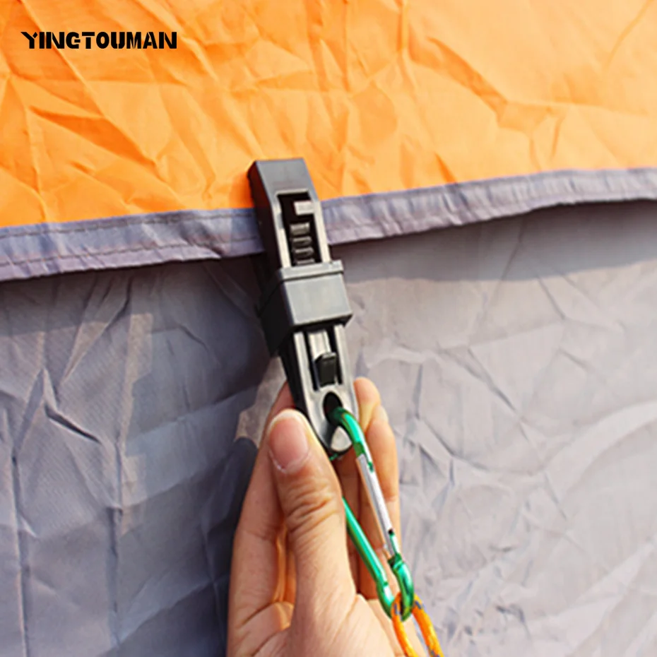YINGTOUMAN 10 шт./партия для похода кемпинга палатки Потяните точечный пристяжной крюк крокодил зажим палатка Аллигатор зажим Потяните точку Крюк Пряжка