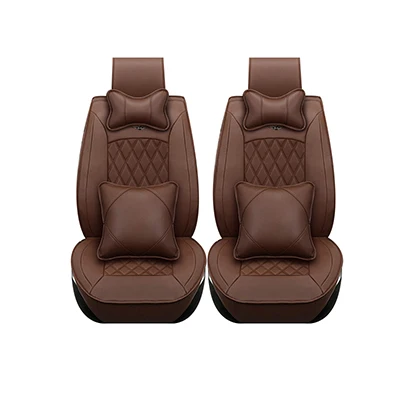 Универсальный кожаный автомобильные чехлы на сиденья для Toyota Corolla Camry RAV4 Auris Prius yalis Avensis внедорожник авто аксессуары автомобиль палочки - Название цвета: coffee have pillow