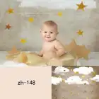 Бесплатная доставка, Виниловый фон для фотосъемки с изображением Золотой Звезды облаков, милый детский фон для фотостудии с компьютерной печатью