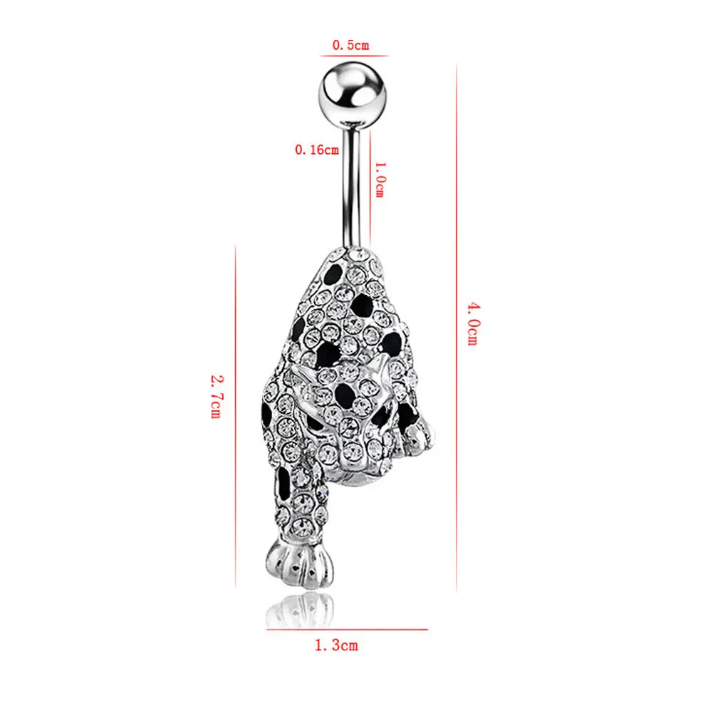 Новинка леопардовая головка модный дизайн пупок пупка кольца стальные стержни