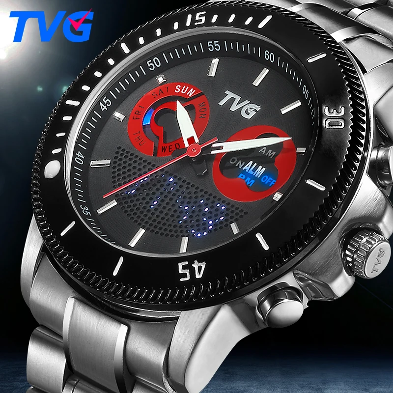 Часы наручные TVG мужские спортивные роскошные брендовые водонепроницаемые