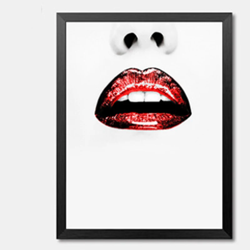 Уютный момент сексуальные губы холст картина красивая девушка красные плакаты