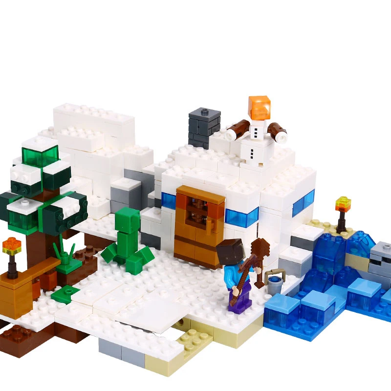 Модель Строительство комплекты совместимые с лего 21120 18018 мои мира MineCraft снег
