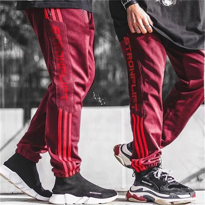 2019 новые обтягивающие мужские модные брюки пакет Бодибилдинг тренажерные залы