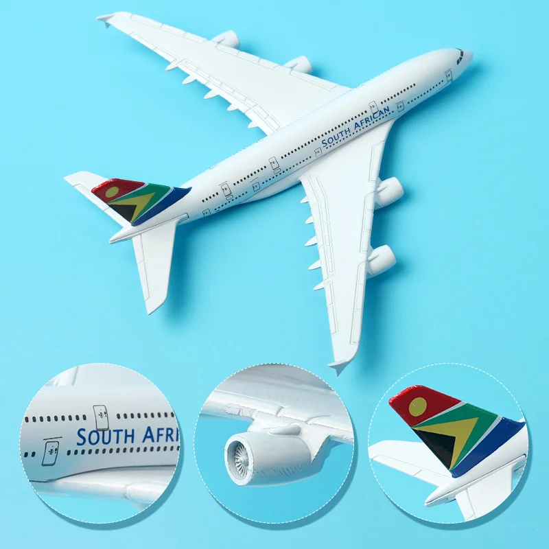 Аэробус A380 Южноафриканский дыхательные пути 16 см модель самолета из сплава